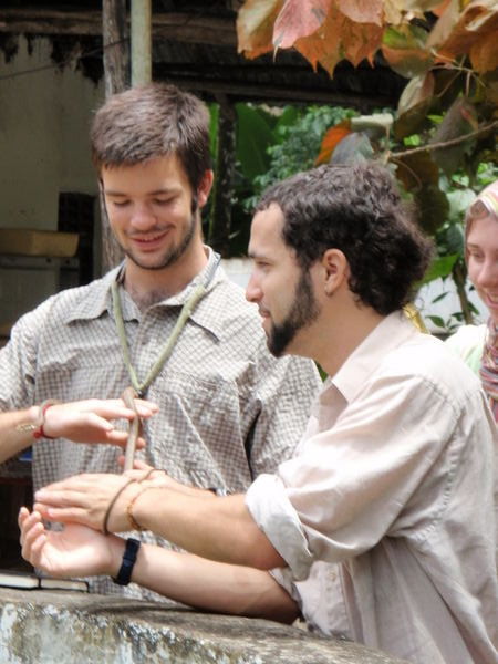 Matt & Larken holding a snake