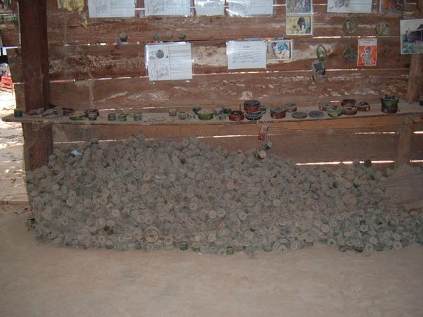 Some of the deactivated landmines at the museum