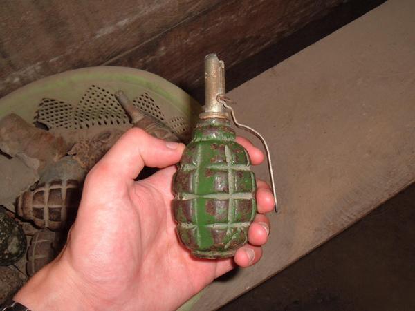 Me holding a grenade