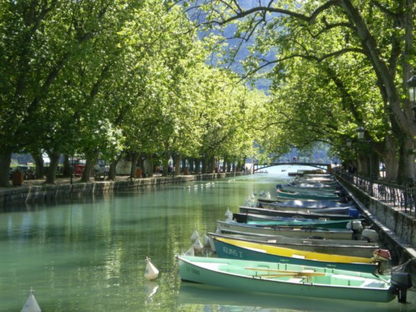 Boats on canal Annecy