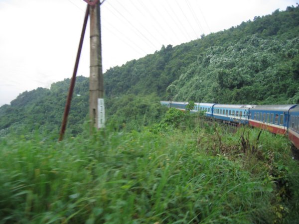 Train on Vietnam mountainside...chu chu thomas!