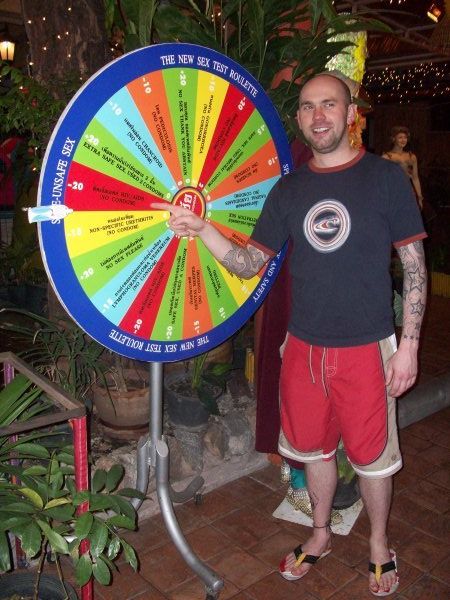 Kirk taking a spin on the wheel of fortune!