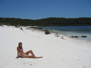 Our own personal beach on Lake Birrabeen