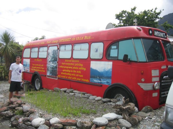 The big red internet bus