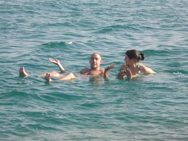 Andy and me floating in the Sea