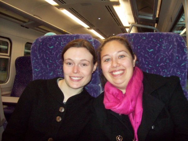 Marina and Nessa on the train