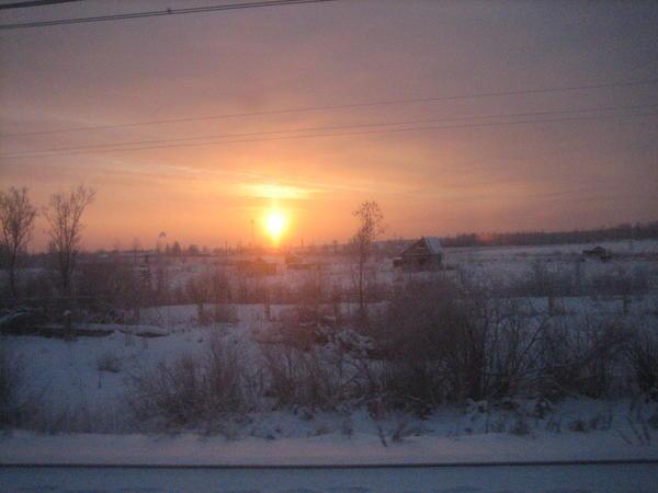 Sun Setting en route to Moscow