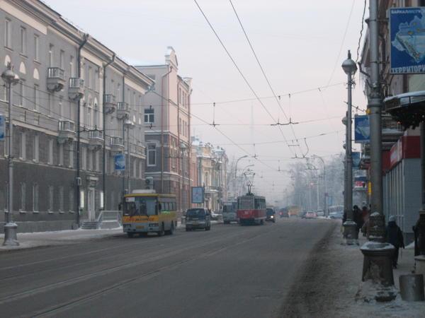 My apartment block is on the left... Lenina Street in Irkutsk