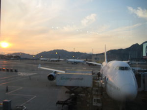 morning in Hong Kong airport