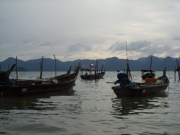 Fishing boats in the morning 