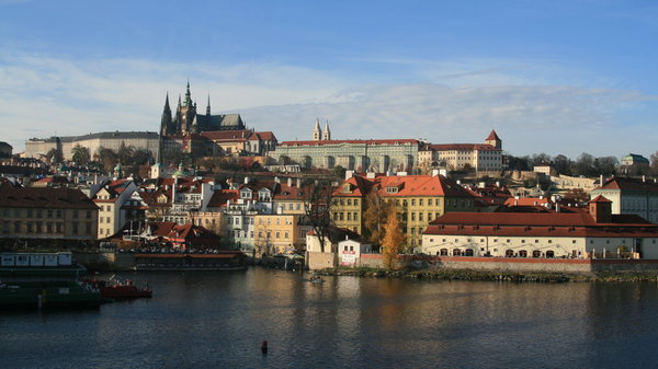 View from Charles Bridge of the Castle and Town