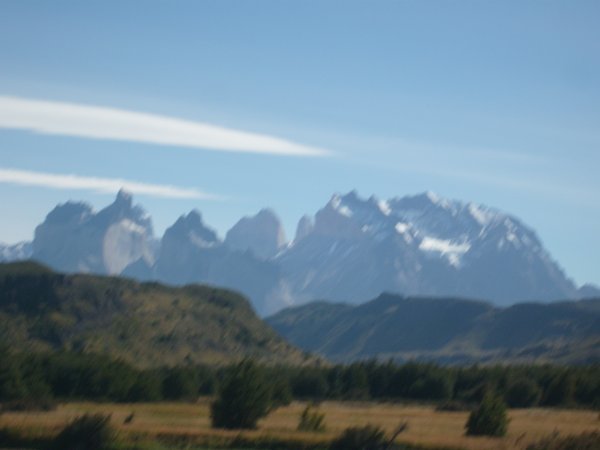 First view of the Paine Massif
