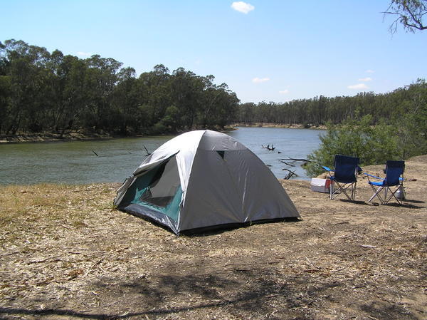 Our campsite by the Murray