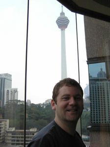 Sean in front of the KL Tower