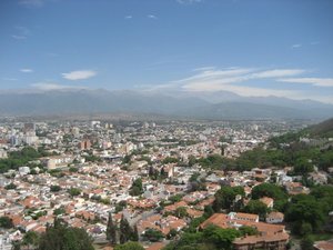 view of Salta from the cable car