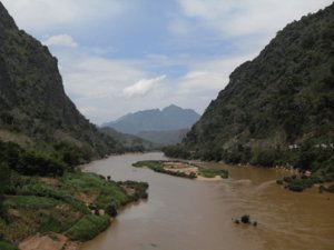 view from the bridge, Nong Khiaw