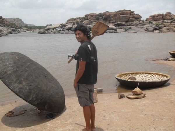 Ritch with coracle boats, Hampi