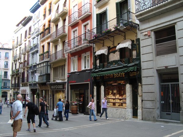 A street scene in Pamplona