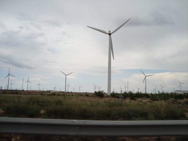 Wind turbine farm near Zaragoza