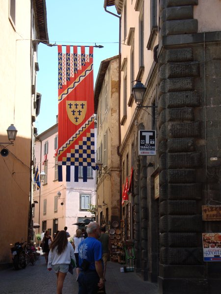 Orvieto streets decorated for a festival