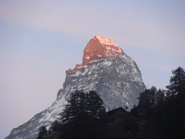 Sun rises on the Matterhorn