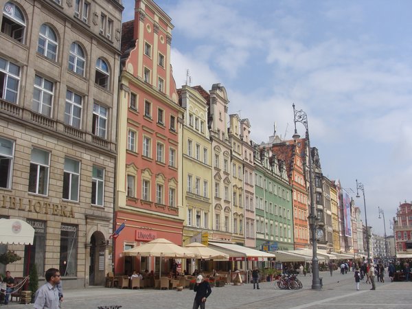 Buildings around the town square, Wroclaw