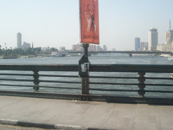 Going over the 6th of October Bridge heading to Zamalek