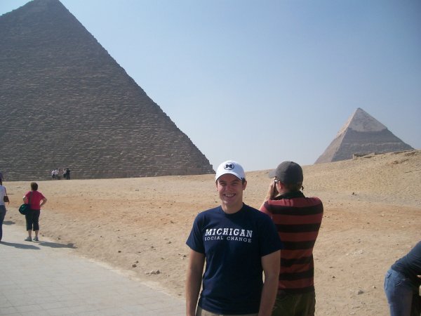 My first sight of the pyramids!