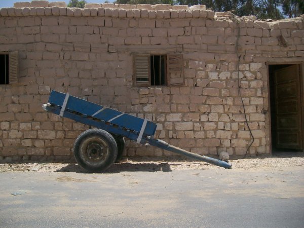 Donkey cart infront of Siwa house