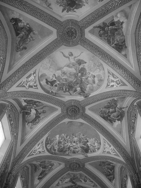 Paintings on the ceiling of a church