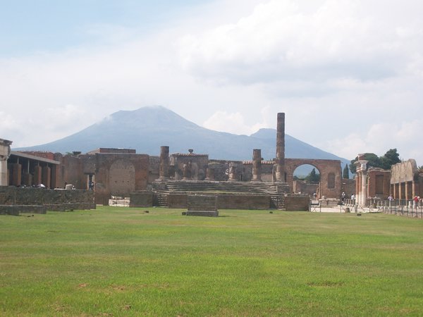 Pompeii with Mt. Vesuvius in the background