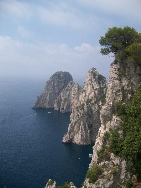 Rock formations off the coast of Capri