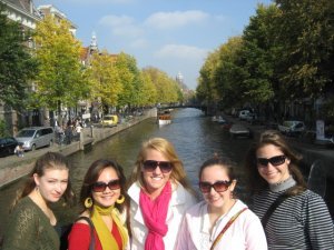can't go to Amsterdam without taking a group shot over the canal