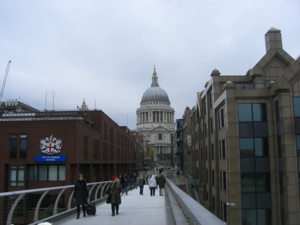 looking back at St. Paul's Cathedral from the Millennium