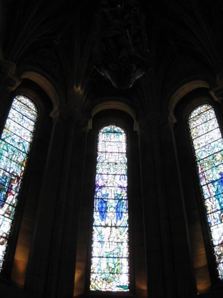 stained glass in the Great Hall