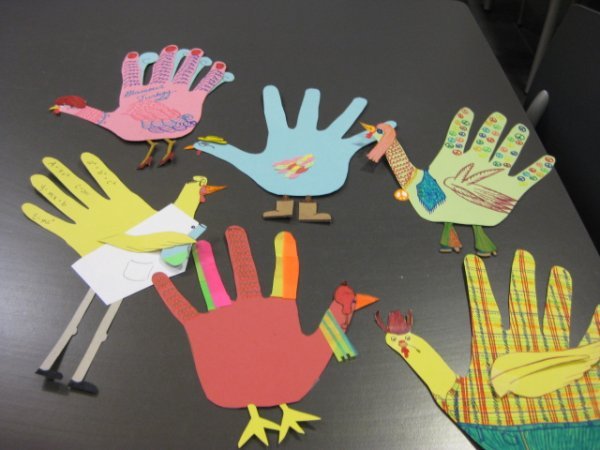 we recruited lots of friends to make turkeys with us
