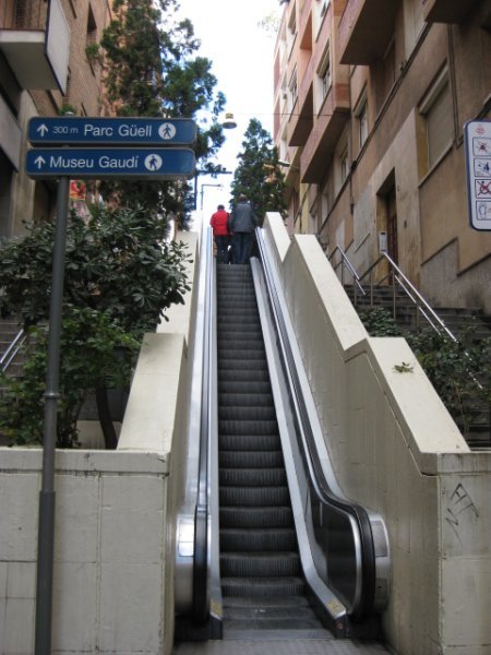escalators up Parc Guell