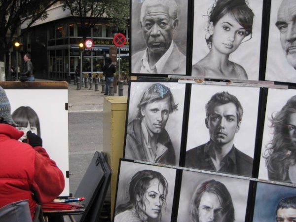 you know you've made it when you find portraits of yourself by random artists on La Rambla