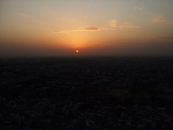 Sun setting over Jaipur