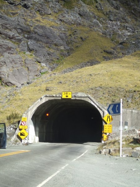 Homer Tunnel....No biking for us!!
