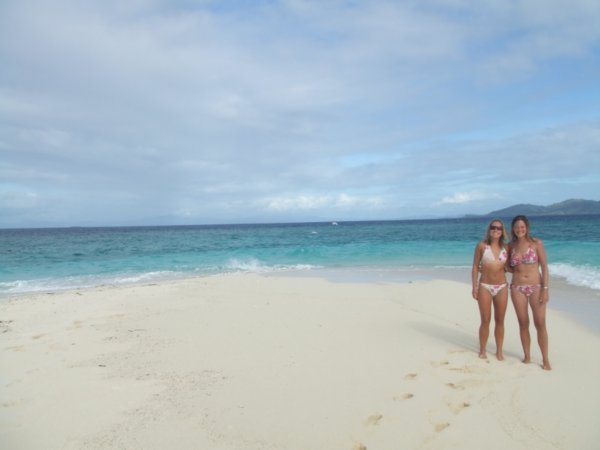 Loving it...us on a mound of sand in the middle of the sea!!