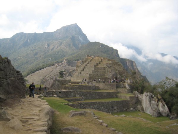 walking through Machu Picchu