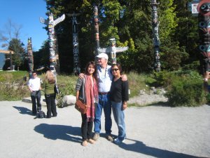 in front of some of the Totem poles