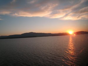beautiful sunset on the way to Vancouver Island