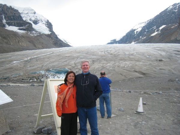 Malcolm and Lesley at Athabasca Glacier