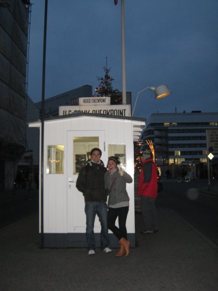 Adz and Lani at Checkpoint Charlie