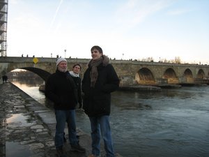 Malcolm, Adam and Stefan down by the Danube