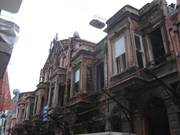 Wooden buildings in the old area of Istanbul