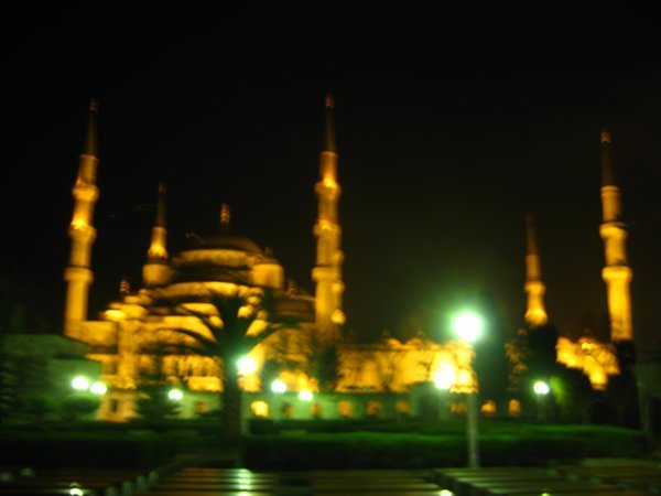 another night view of the Blue Mosque