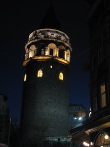 Night time view of Galata Tower